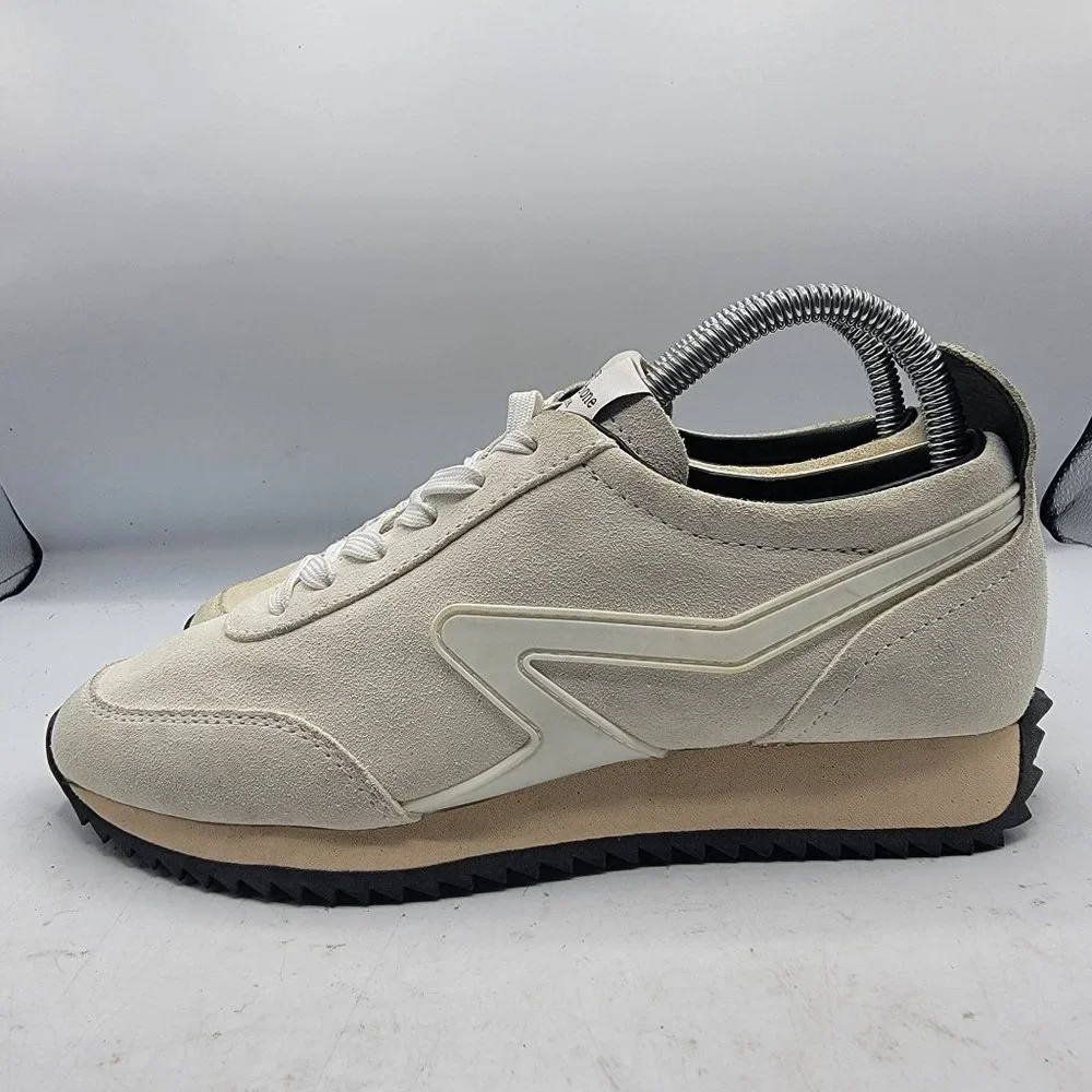 Rag & Bone Retro Runner Womens Size 6 Casual Sneaker Antique White Suede EU 36 - Picture 5 of 12